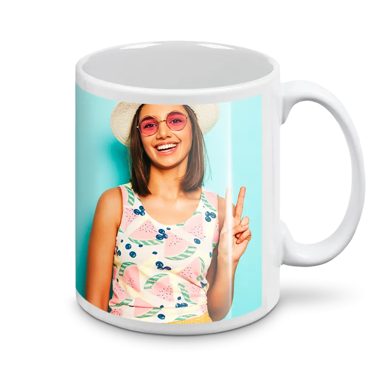 Tazza bianca lucida personalizzata